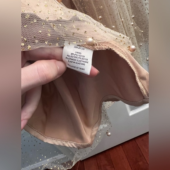 BHLDN Anthropologie Anya Pearl Sparkle Dress Midi Strapless Bridal Size 2 - Picture 9 of 10